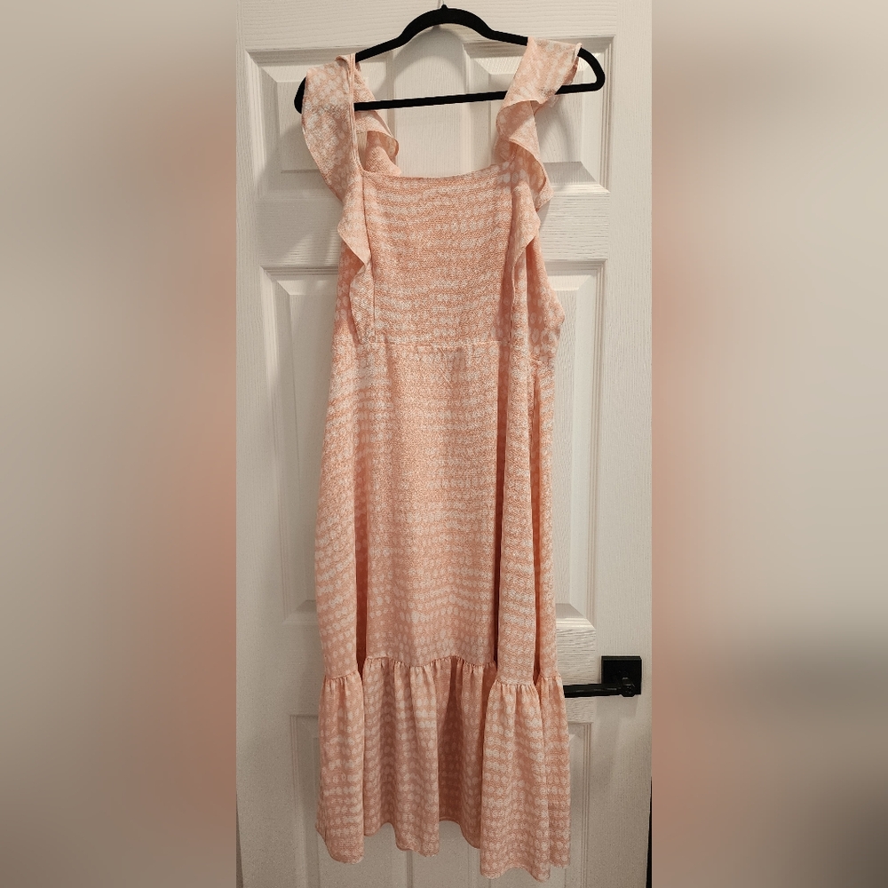 BCBG Pink and White Patterned Dress